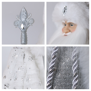 SOTE 30CM-50CM Ensemble de <span class=keywords><strong>Ded</strong></span> <span class=keywords><strong>Moroz</strong></span> et Snegurochka Jouets Électriques Blanc Noël Nouvel An Décor Musical Santa Poupées - Product Image 5