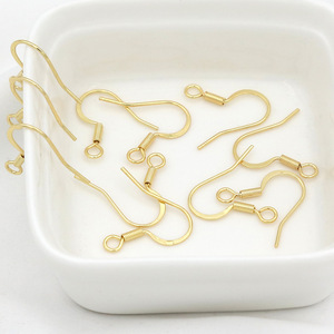 18k Gold Plated Copper Ear <b>Hooks</b> Drop Shape DIY Jewelry Making Components For Handmade Accessories A05 - Product Image 1