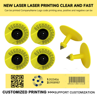 ISO11784/5 RFID Hayvan Kulak Etiketi Su Geçirmez TPU 134.2kHz FDX-B EM4305 Çip Lazer Numaralandırma Sığır Koyun Hayvancılık Yönetimi için