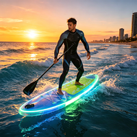 Planche de SUP gonflable multifonctionnelle avec éclairage LED pour le surf, idéale pour les lacs, les rivières et le plaisir de la pagaie
