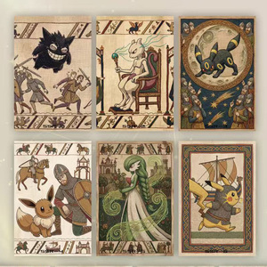 MS PokeMond Art Board, Personajes Populares, Pikachu, Gengar y Eevee, Fan Art, Tarjeta de <span class=keywords><strong>Pokémon</strong></span> <span class=keywords><strong>Diamante</strong></span>, Caja Sorpresa de Regalo, Juego de Cartas Limitado - Product Image 2