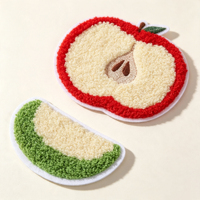 Patch en chenille motif pomme de dessin animé, tendance, auto-adhésif, brodé, pour chaussures, chaussettes, sacs, en polyester, design mode