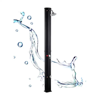 Douche solaire octogonale chauffée automatiquement 35L 2024 pour jardin, piscine, bord de mer, plage de sable, colonne de douche, panneau solaire