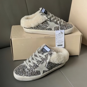 Scarpe Casual Basse Eleganti <span class=keywords><strong>Argento</strong></span> Glitterato con Tomaia in Tessuto, Decorazioni a Stella e Chiusura con Lacci - Product Image 4