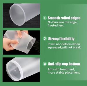 Gobelets en PP rigide transparents et écologiques de 90 mm de diamètre, style élégant, avec couvercles en dôme, pour les fournitures des salons de thé commerciaux - Product Image 3