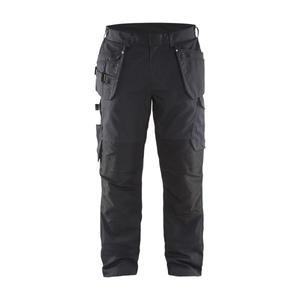 BLAKLADER - 149613309933D124 Pantalones de servicio elásticos con bolsillos para uñas Negro/Amarillo-PANTALONES DE TRABAJO EAN 7330509548745 - Product Image 1