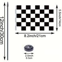 Drapeau de table mini à carreaux en polyester écologique, promotionnel et économique, pour événements sportifs, festivals et célébrations, avec impression numérique