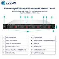 Vente en gros de serveurs en rack de virtualisation haute densité HPE ProLiant DL360 Gen11 1U 8SFF Intel 4516Y+ PCIe 5.0