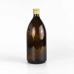 Bouteille de médecine pharmaceutique en verre ambré 1200 ML 40 OZ bouteille en verre de sirop d'érable