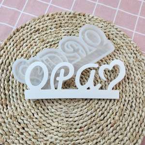 M52499 Moule silicone doux pour décoration de grand-père amour, ciment de gypse - Product Image 2