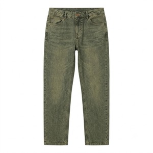 Jeans en denim délavé vintage coupe ample pour homme, style streetwear décontracté, taille mi-haute, personnalisable OEM du Bangladesh - Product Image 1