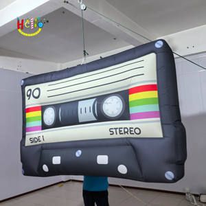 โมเดลบอลลูนพองลมสีดำรูปเทปคาสเซ็ตสำหรับงานแสดงสินค้าและโฆษณาในงานเทศกาลดนตรี - Product Image 3