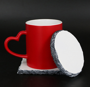 Posavasos de piedra de <span class=keywords><strong>pizarra</strong></span> en blanco redondos al por mayor para sublimación, alfombrilla y almohadillas antideslizantes para bebidas, estilo Rock - Product Image 2