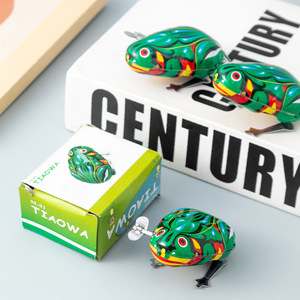 Creative Wind-up Tin Frog Toy For Children 4-7 Years Old Metal Animal Bouncy Inertia <b>Moving</b> Nostalgic Gift - Product Image 4