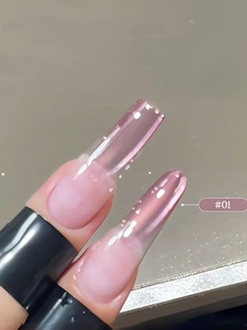 Nouveau vernis à ongles gel effet œil de chat, perles de verre transparentes, couleur <span class=keywords><strong>rose</strong></span> <span class=keywords><strong>flashy</strong></span>, pour l'été – Fournitures populaires pour ongles - Product Image 3