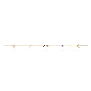 LOZRUNVE women Rainbow <strong>Moon</strong> Star Lightning Eye Cosmic Charm <strong>Necklace</strong> Choker <strong>Silver</strong> 925 - Product Image 1