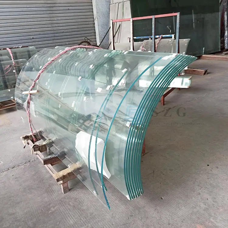 China Manufacturing 4mm 5mm 6mm 8mm 10mm 12mm 15mm 19mm curved tempered laminated Clear bronze grey green blue glass