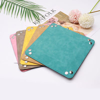 Personnalisé carré PU plateau de rangement organisateur pliable fonctionnel clé bijoux Sublimation cuir plateaux pour salon outils