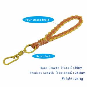 Cordino per Telefono Intrecciato a Mano a Quattro Fili in Poliestere, Cinturino Universale Anti-Caduta da Polso per Uomini e Donne - Product Image 4