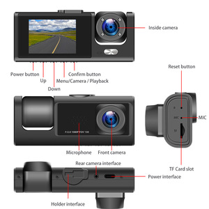 Atacado Barato Preto Caixa Veículo Câmera De Vídeo Câmera Do Carro Traço Do Carro C309 Frente e Traseira Visão Noturna Carro <span class=keywords><strong>DVR</strong></span> Traço Cam - Product Image 6