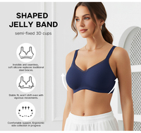 Soutien-gorge sans couture en gelée pour femme, décolleté plongeant, sexy, bretelles réglables, soutien doux et confortable pour poitrine généreuse, soutien-gorge de nuit sexy