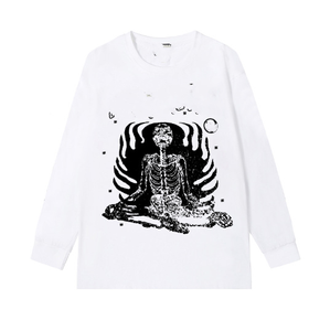 Camiseta Larga de Algodón de Primera Calidad con Estampado de Estrella Infernal para <span class=keywords><strong>Hombre</strong></span>, Camiseta Larga con Estampado de Estrella Infernal 1 a 1, Ropa en Oferta - Product Image 4