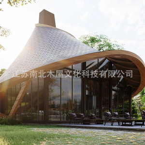 Cabaña Redonda de Madera con Techo Solar, Una Habitación, Una Sala de Estar, Entretenimiento al Aire Libre, Carpa para las Cuatro Estaciones, Carcasa Rígida, Gran Espacio - Product Image 3