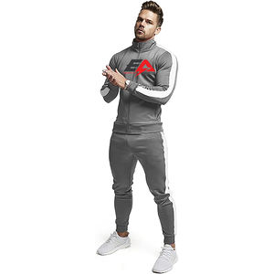 Survêtement Homme Gym Full Zip Hoodie Joggers Polaire Couleur Unie Ensemble Confortable Logo Personnalisé Ensembles de Survêtement Homme Tricoté - Product Image 1