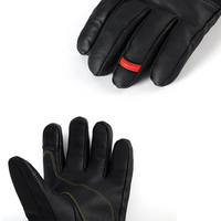 Gants chauffants unisexes en peau de chèvre, imperméables, compatibles écran tactile, antidérapants, avec sangle de poignet réglable, coupe-vent, rechargeables