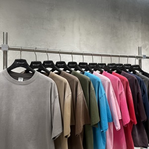 T-shirt Crop da <span class=keywords><strong>Uomo</strong></span> Vintage a Tinta Unita Effetto Usurato, Vestibilità Ampia, Stile <span class=keywords><strong>Street</strong></span>, 100% Cotone, Manica Corta, Grammatura Pesante 280g, Asciugatura Rapida - Product Image 6