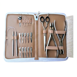 Double Layer White Tan Surgical Grade Stainless Steel High Hair Extension <b>Tools</b> Kit Silver Polish Finishing 6.5 Inches <b>Pliers</b> - Product Image 1