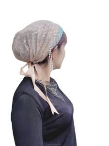Women's Muslim Sequin Fabric Solid Color Pattern Breathable Eco-Friendly Four-Season Fashionable Arab Hat - Product Image 1
