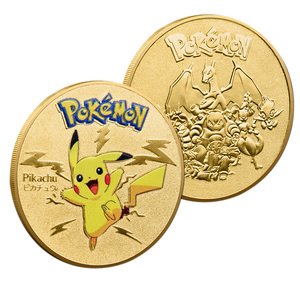 Pièce de monnaie commémorative <span class=keywords><strong>Pokémon</strong></span> Or et Argent, artisanat en métal, décoration, ornement, cadeau périphérique d'anime - Product Image 1
