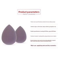 Éponges de maquillage délicates, couleur unie, Q-élastiques, lavables, en forme de goutte d'eau (Modèle) de Guangzhou pour une utilisation à sec et humide