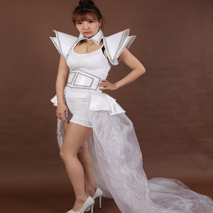 Chaleco blanco LED que brilla intensamente puesta en escena Hot Girl Outfit White Light Flash Suit bar KTV Liquor Props - Product Image 4