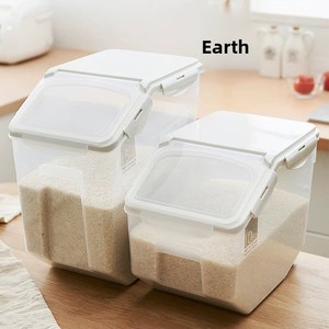 Japanese Style Kitchen Household Rice Bucket Plastic 10kg Capacity Rice Storage <b>Box</b> Moisture-Proof Thickened Flour Bin - Product Image 4