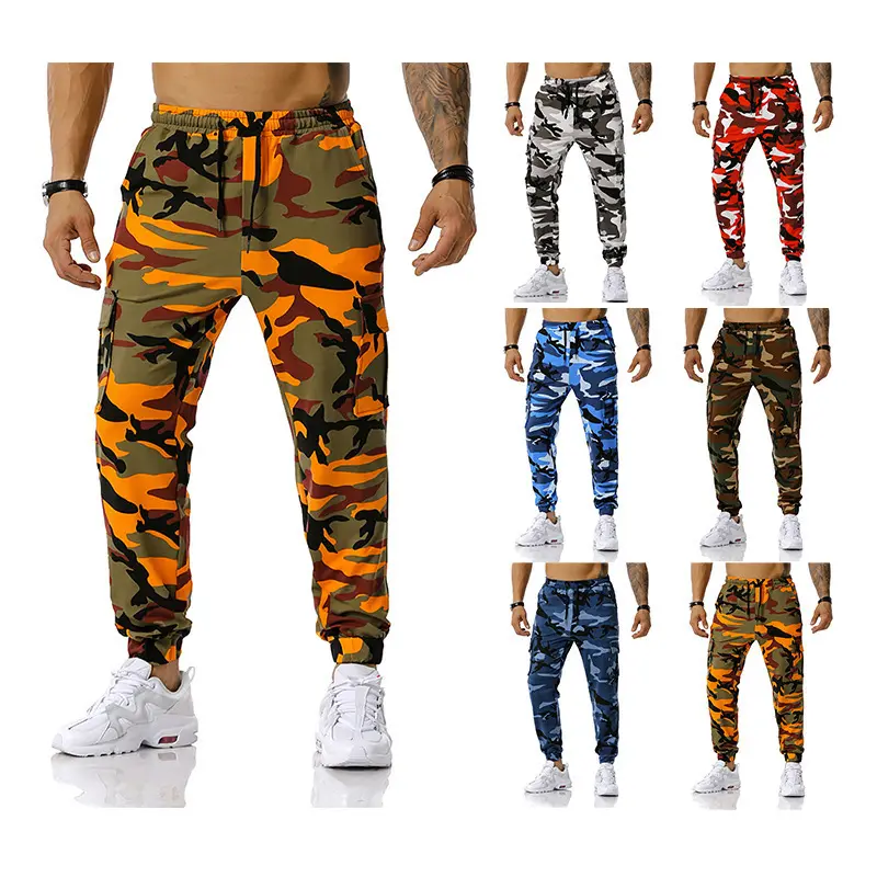 Di alta qualità da uomo verde albero Camo Patten cerniera laterale sul fondo pantaloni mimetici da caccia pantaloni Cargo Hip Hop pantaloni per uomo