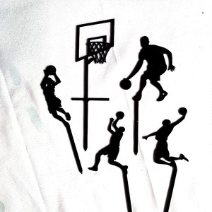 ชุดตกแต่งเค้กบาสเก็ตบอลรูปน้ำผึ้งและน้ำหวาน 5 ชิ้น ทำจากอะคริลิก สำหรับตกแต่งงานวันเกิด - Product Image 4