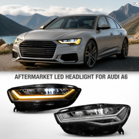 Kit de phares avant à LED Matrix Lens DRL 55W 12V haute performance pour Audi A6 2012-2018