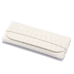 Nouvel étui à <span class=keywords><strong>lunettes</strong></span> en cuir tissé, sac souple à boucle en PVC noir, boîte à <span class=keywords><strong>lunettes</strong></span> de soleil peut imprimer le logo - Product Image 2