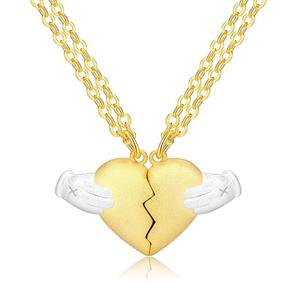 Collana con Ciondolo Magnetico Coppia Innamorata in Rame Placcato Oro, Gioielli alla Moda, Catene per Collane con Ciondoli Trendy - Product Image 5