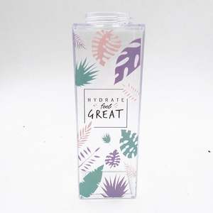 500ml 1000ml Cute Cartoon Milk Bottle Plastic <b>Clear</b> Transparent Leak-Proof Dishwasher Safe with <b>Lid</b> & Straw Party Use - Product Image 5