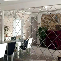 Grandes mosaïques de miroirs décoratifs en verre pour murs, carreaux de miroir pour décorations d'ascenseurs