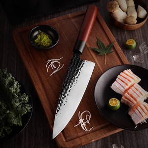 하이 퀄리티 8 인치 <span class=keywords><strong>440C</strong></span> 스테인레스 스틸 일본 요리사 칼 주방 절단 고기 야채 칼 요리사 칼 나무 손잡이 - Product Image 5