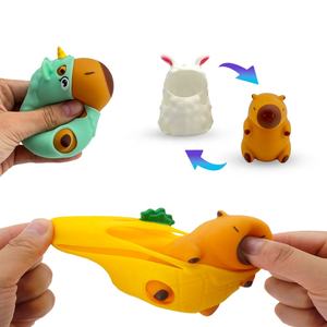 Nuovo prodotto di vendita caldo Capybara Capibala animale elasticizzato vestito Squishy up TPR giocattolo - Product Image 3