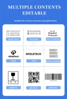 Imprimante automatique en ligne 4POLETECH avec écran 7 pouces pour la ligne d'assemblage des petites usines, impression de codes QR et codes-barres avec date variable