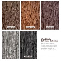 Revêtement mural flexible en pierre gris clair à grain de bois, imperméable et ignifuge, idéal pour les chaises longues, les murs décoratifs et les murs de cabines de café