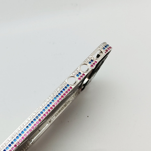 Роскошный защитный бампер, чехол для <span class=keywords><strong>iPhone</strong></span> <span class=keywords><strong>4</strong></span>, несколько цветов, ручная ромбовидная металлическая рамка с дизайном - Product Image 4