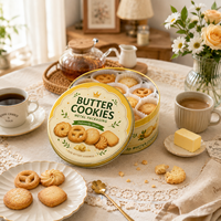 Boîte ronde en fer blanc hermétique de qualité alimentaire, personnalisable, pour biscuits, vente en gros, conteneur de stockage alimentaire pour boulangerie et coffret cadeau