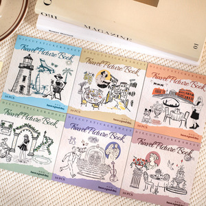 Paquete de 10 hojas, Serie de Libros de Imágenes de Viajes, Libro de Pegatinas Troqueladas, Collage de Personajes <span class=keywords><strong>Vintage</strong></span> - Product Image 1